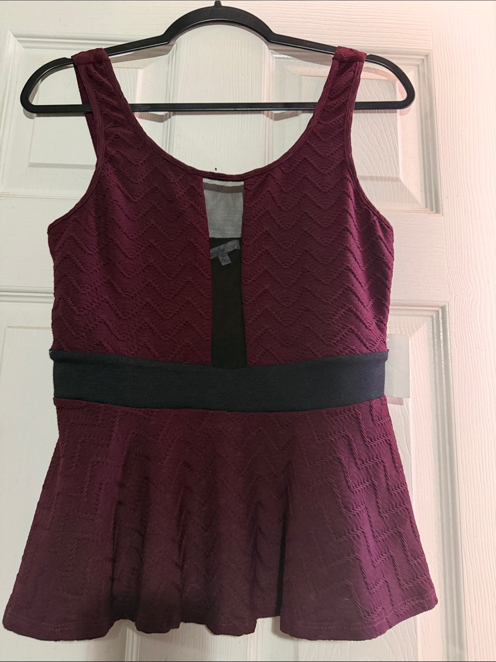 Peplum Top in Deep Burgundy